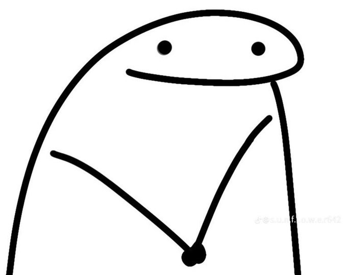 A simple black and white line drawing of a smiling, rounded character with dot eyes and arms extending downward, credited to 'suu.fuwari42'.