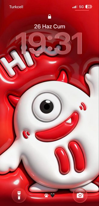 A phone lock screen displays the time "19:31" and date "26 Haz Cum" over a glossy 3D red and white "TRON DAO Bull" character with one large eye, tied to a celebratory post about refreshing the user's screen with the cute #TronBull design.