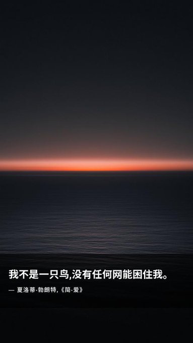 The image features a dark sky with an orange horizon line, which appears to be a quote or a message written in Chinese. The text is in a foreign language that cannot be deciphered by everyone. The focus of the image seems to be on the beautiful sunset and the message displayed below it.