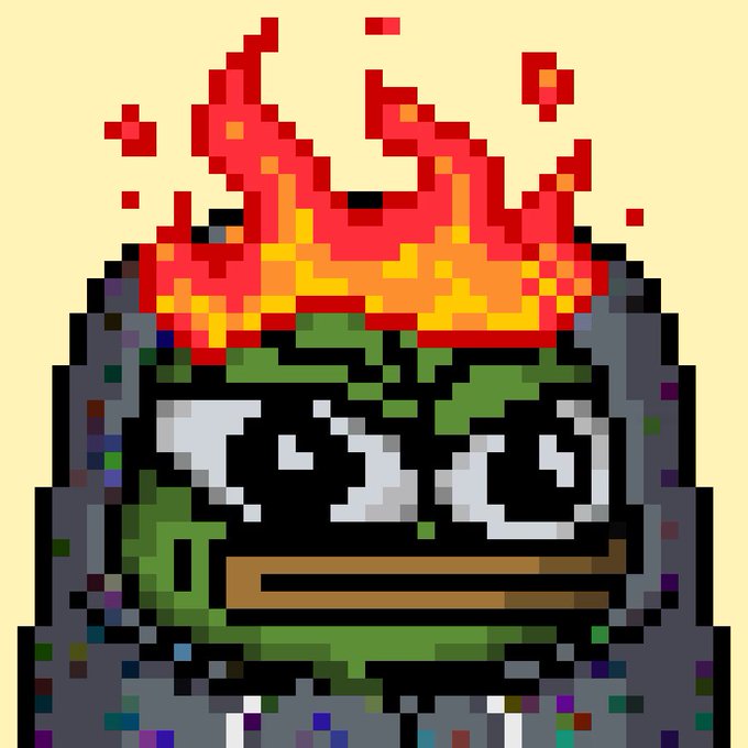 A pixel art image of a cauldron filled with green bubbling liquid, with flames rising and the word 'HELP' spelled out in white skulls or bones on the cauldron's surface.