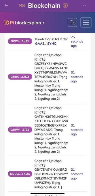 The image shows a screenshot of an app called "Blockchain", which appears to be used for Bitcoin transactions. The app has a purple background with white text, indicating that it is designed for Bitcoin users. The main focus of the image is a list of transactions displayed on the screen, along with some other information about the app and its features.