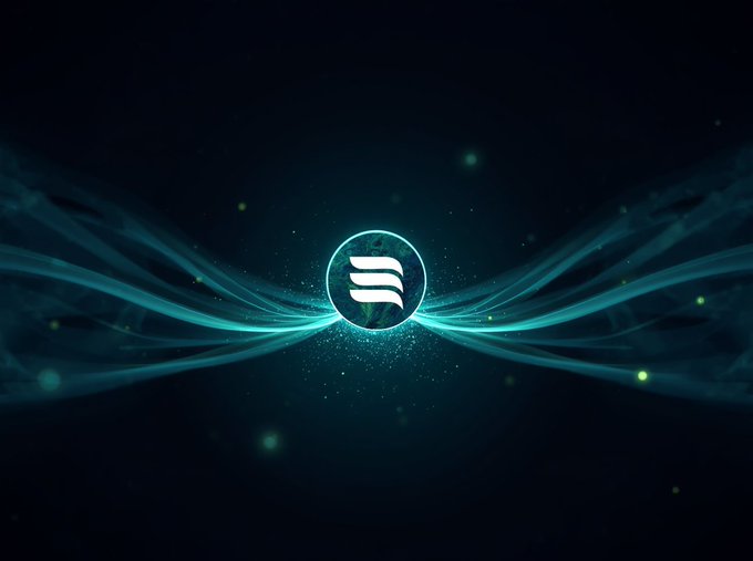 A glowing teal logo sits at the center of swirling light ribbons against a dark background, symbolizing the emergence of a new DeFi ecosystem on the Kaspa network. The visual represents the "Kaskad" platform highlighted in the post, where 20M $KAS is actively used, showcasing tangible growth with 550K USD in WiKAS supplied, over 2M USD TVL, and real DeFi utility for $KAS holders.