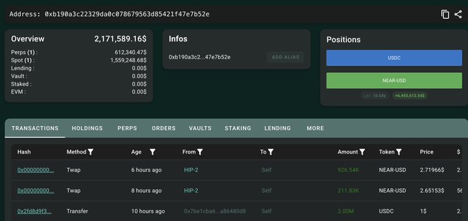 The image shows a computer screen displaying a trading dashboard for Whale trading platform, which has several tables with information about trades and positions. The screen also displays a list of transactions that have been executed over the past 10 hours, along with their respective prices. There are two orders placed on this trading platform - one order is for whale 0x7be1 to open at $2.46, while another order is for whale 0x7be1 to close at $2.45. The positions of these orders include a long and a short position in Whale's shares.