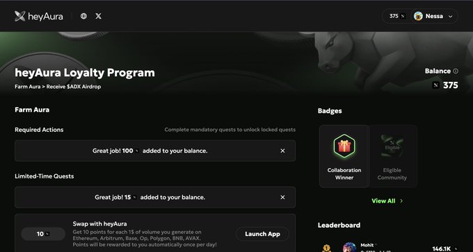The image shows a computer screen displaying an interface from a loyalty program called Heyura. The main focus of the image is a screenshot showing the screen of the loyalty program, which includes various options such as joining the loyalty program, completing actions, and accessing other features. In addition to this, there's text on the website that promotes user engagement in the program by encouraging people to complete tasks or join for exclusive rewards. The overall atmosphere suggests that the priority is to make better decisions and gain more benefits through participation in the loyalty program.
