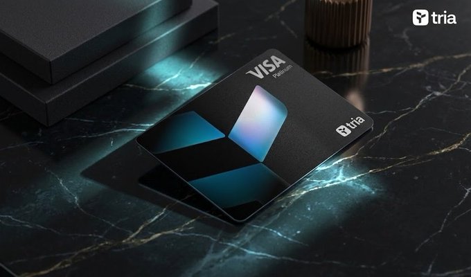 iced tea cup, black box, and brown vase with gold trim are arranged on a black marble table, accompanied by a Visa credit card logo.