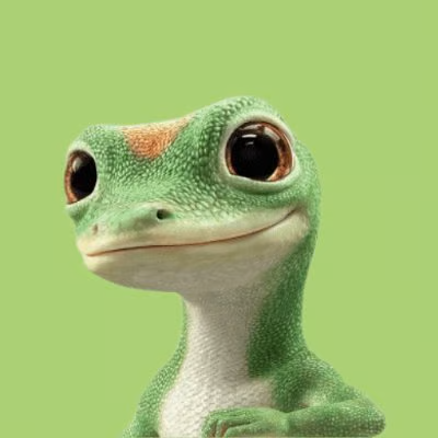 The user wants a caption for the image based on the provided text.

1.  **Analyze the image:** The image shows a green, animated-looking lizard or gecko character. It has large eyes and a slightly smiling expression. It looks like a mascot or a character from an animation (possibly "Martin the Gecko" given the context).
2.  **Analyze the text:**
    *   "Until $POWDER launches, I'm rolling out $MARTIN" -> This suggests the character is named "Martin" and is associated with a token called "$MARTIN".
    *   "Only 0.3 SOL was used for the dev buy." -> Financial detail about the token creation.
    *   "CA: 7VJzYmpSvGnpYprHBkWrn5LerWVpERE5JhZ6ucaFpump" -> Contract address.
    *   "We're airdro