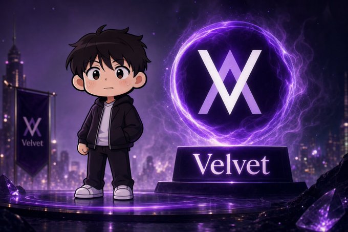 This image depicts an anime-style character with a worried expression, standing next to a glowing "VW Velvet" logo, symbolizing the frustration of being unable to access funds due to cross-chain transfer issues.