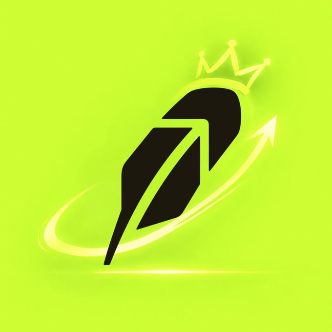 A black feather pen graphic with a small crown floats above a curved swoosh and arrow against a bright neon green background.