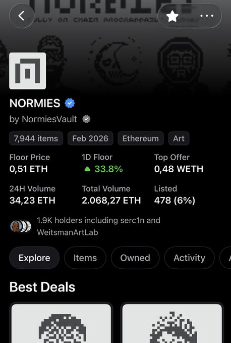 This image shows a screenshot of an online store called "@normiesART" that sells art items, specifically portraits or drawings. The store appears to be active as there are several deals posted, indicating ongoing promotions for customers interested in purchasing artwork. There is also text on the screen suggesting that some of these deals have already been completed and are listed in a table format. The screenshot provides visual information about the store's products and offers, with both the shop name and its offerings clearly visible.