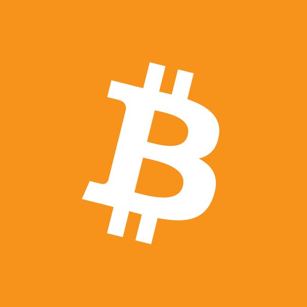 The image features a white Bitcoin symbol on a bright orange background, visually representing the $BTC cryptocurrency referenced in the post's message about prioritizing long-term crypto investments over immediate luxury purchases.