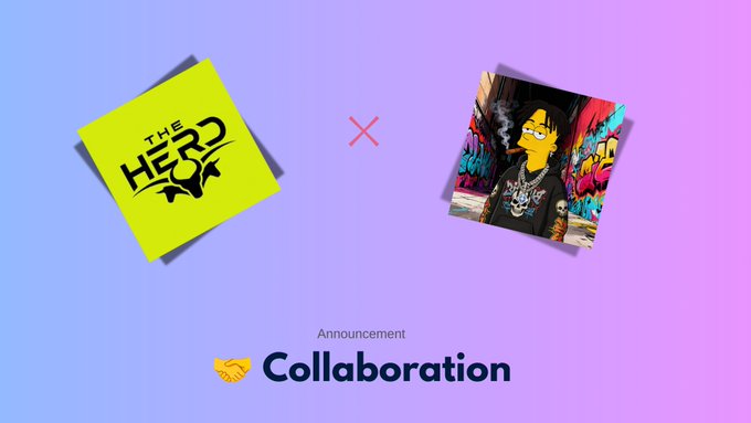 A collaboration announcement graphic featuring 'THE HERD' logo on the left and a photo of a person in a graffiti-covered setting on the right, with a 'Collaboration' label.