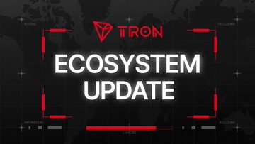 A bold digital graphic displays the text "TRON ECOSYSTEM UPDATE" against a dark world map background, framing the announcement of TRON's record-breaking stablecoin supply of $93.6 billion and the network surpassing 400 million total accounts. The image visually emphasizes the milestone achievement highlighted in the accompanying post about TRON's growing ecosystem dominance.