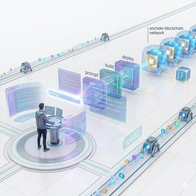 urns of blue, green, and yellow cubes are arranged on a white background, with a man at a computer monitor and a "LONGCHAINBLOCKCHAIN NETWORK" banner above.