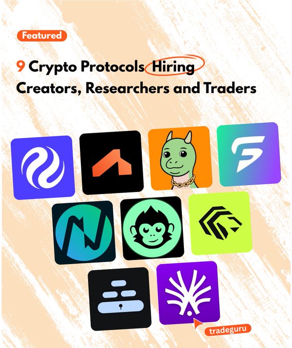 The image features an advertisement for a project searching for new talent, specifically for creators and researchers roles at Trex Hubs. The post suggests that nine projects are currently hiring Ambassadors with varying dates throughout the month of June. The posting is located on @knidosxyz's social media page, where they have listed their current job openings.