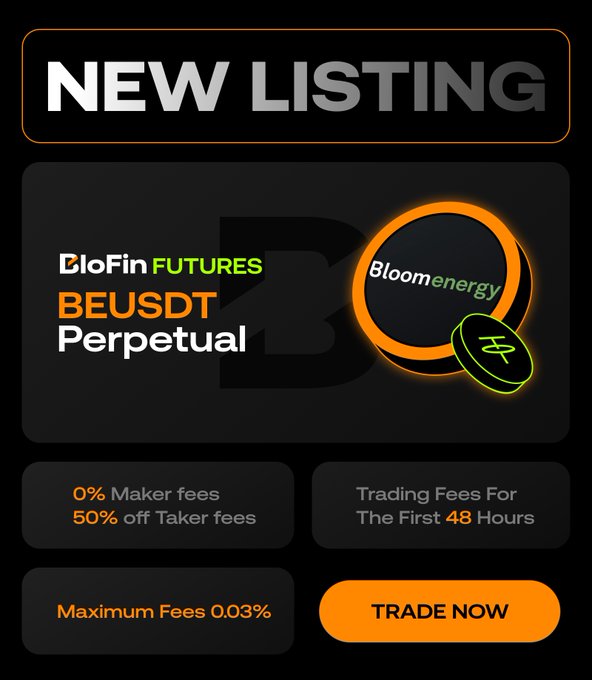 "New listing" means that a platform has been added to showcase or display something, such as a trading contract or an item for sale. In this case, it seems like there's something related to cryptocurrencies (bitcoin) or some form of financial services in general. The post encourages people to trade now and take advantage of the zero-fee, perpetual contract, with a minimum fee of $0.03. There is also information about Maker fees for trading purposes: 50% offtaker fees for the first 48 hours.