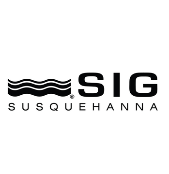 The image shows the Susquehanna International Group (SIG) logo, featuring a stylized wave emblem next to "SIG" in bold lettering with "SUSQUEHANNA" written below. The logo corresponds to Susquehanna, the trading firm mentioned in the post that has reportedly doubled its $MSTR (MicroStrategy) position to a value of $232M.