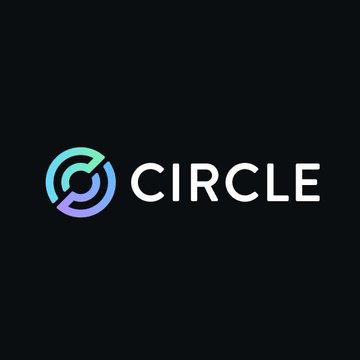 A black background features the Circle logo—a gradient blue-to-purple stylized "C"—alongside the word "CIRCLE" in bold white letters, representing the fintech company behind USDC, the stablecoin at the center of the controversy over allegedly stolen funds.