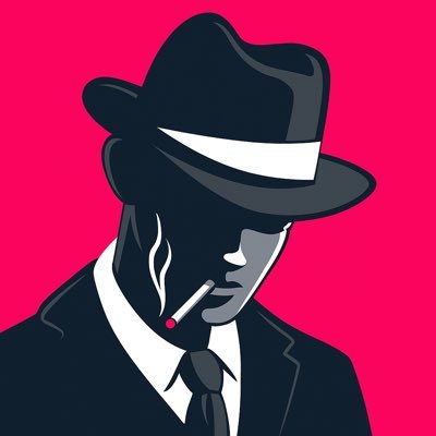 A shadowy figure in a fedora smokes a cigarette against a vibrant pink background, evoking a sense of mystery and intrigue. The noir aesthetic complements the cryptic post teasing a significant upcoming day for $DOT holders.