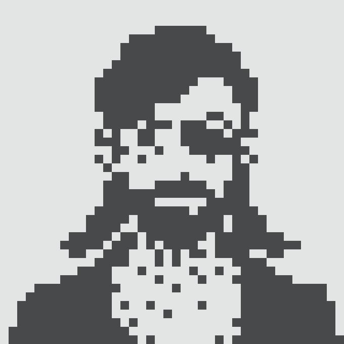 A pixel art style icon depicting a dark, hooded figure with a sword.