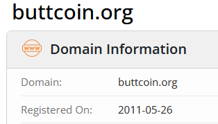 The image shows a screenshot of a webpage that displays information about the Buttcoin organization, including its name, website address, and registration details. The webpage also contains a list of registered users for the Buttcoin project, which was created in 2011. The text "Buttcoin turns 15 years old today! It'S officially our Buttcoin birthday." indicates that it is 15 years old on January 5th, 2011.