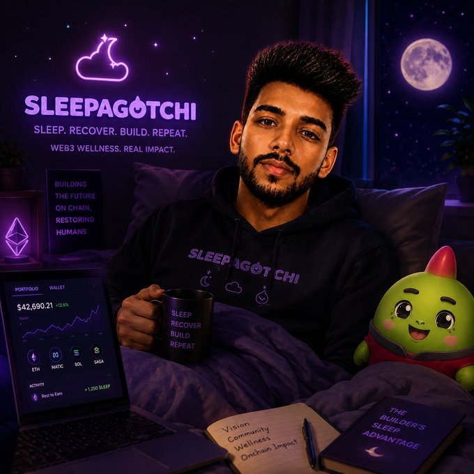 The image features a man sitting in bed with a laptop computer open next to him. The man appears to be reading or working, possibly using an app like Twitter, as indicated by the presence of a book nearby. The background includes a night sky scene, which adds to the overall atmosphere and suggests that the man is taking advantage of the late-night hours for productivity or leisure activities.
