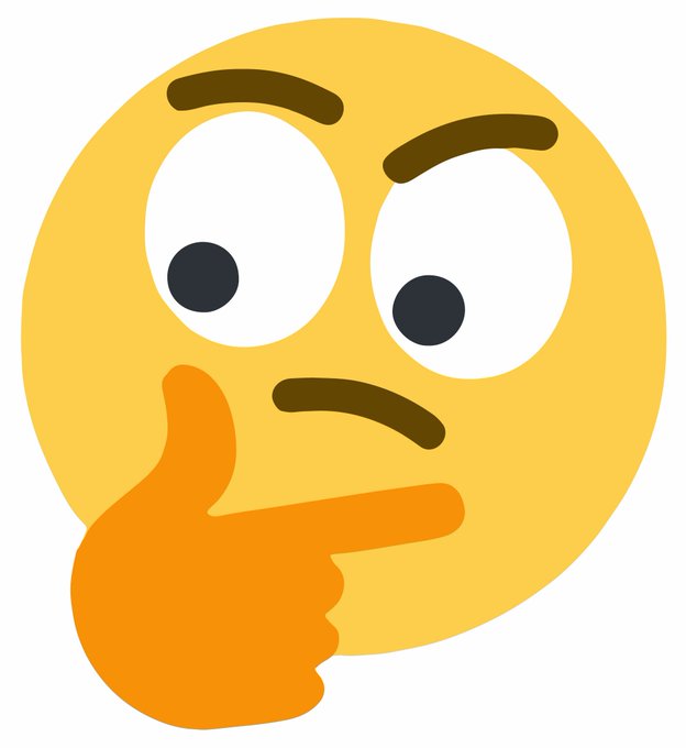 A yellow thinking emoji with a furrowed brow, raised hand pointing, and a confused expression pondering the question "If I am an intern, what's an outern?"