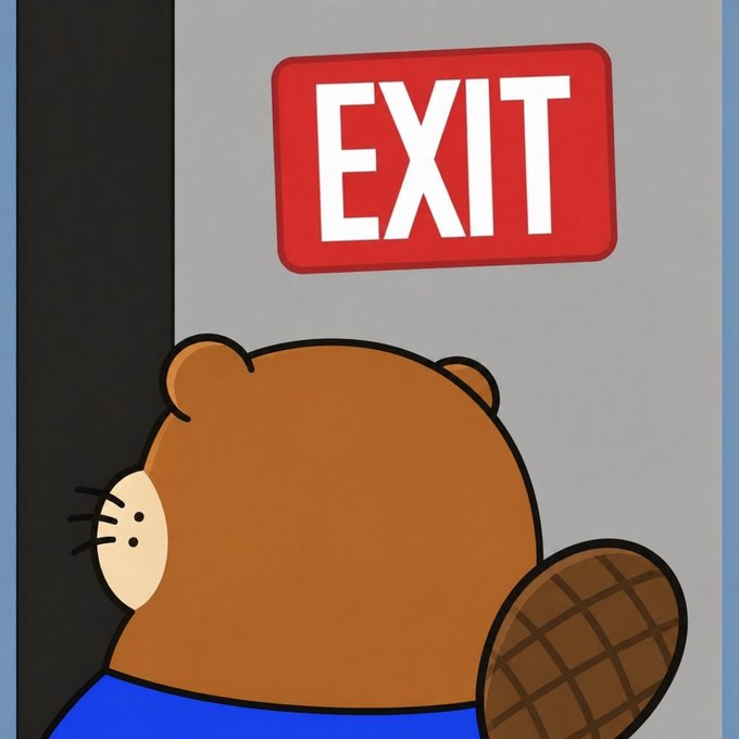 A cartoon beaver character stands beneath a red "EXIT" sign, visually reinforcing the post's message of "Casuals out, beavers in" for the $Chonketha meme coin community.