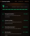 A dark-themed interface labeled 'Contrast safety' displaying a list of prompts with percentages and a 'Safe completion' notification.