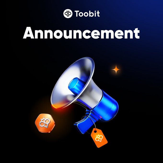 A Toobit announcement graphic featuring a blue and silver megaphone alongside an orange BB coin emblem, with the word "Announcement" prominently displayed at the top to alert users about the upcoming delisting of the ST/USDT trading pair from Spot trading.