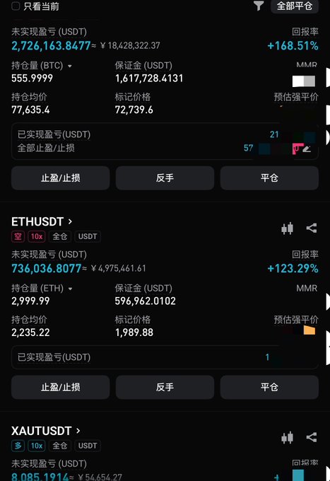 The image shows a screen displaying information about various cryptocurrencies, including Bitcoin (BTC), EtherusDT (ETH), XautusDT (XAU), and others. The descriptions of these different cryptocurrency names are presented in both English and Chinese characters, making them accessible to users who speak multiple languages.