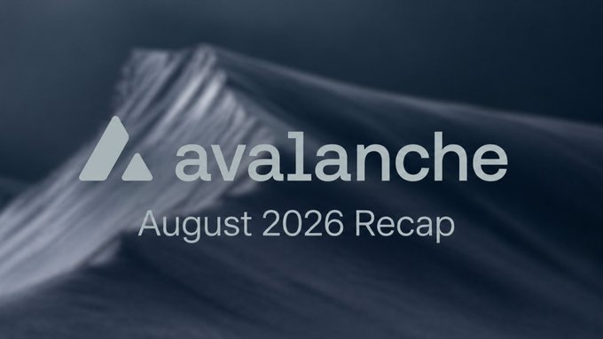 An Avalanche promotional banner reading 'August 2026 Recap' over a dark blue fabric background.