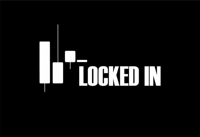 The image displays a bold "LOCKED IN" logo featuring a stylized candlestick chart on a black background, symbolizing unwavering conviction. Paired with the post about ZIG's upcoming 500M buyback launch, the "LOCKED IN" graphic visually reinforces the message of steadfast commitment to the token's deflationary mechanics while critics remain doubtful.