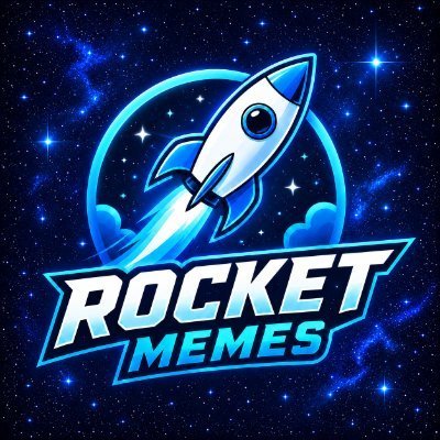 A vibrant logo featuring a stylized rocket soaring against a starry cosmic background, with the bold text "ROCKET MEMES" prominently displayed, aligning with the post promoting Rocket Memes as a memecoin launchpad on Robinhood Chain.