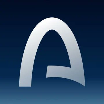 A stylized white letter 'Q' logo centered on a dark blue gradient background, representing the QAnon symbol.