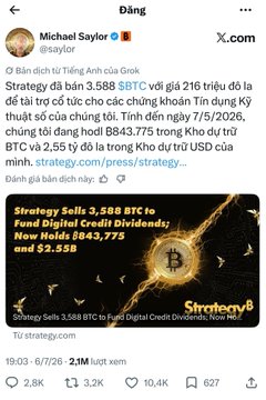A tweet from Michael Saylor (@saylor) announcing Strategy bought 3,588 $BTC for ~$216 million, now holding 843,775 BTC worth over $2.55B in Q2 USD mNAV.
