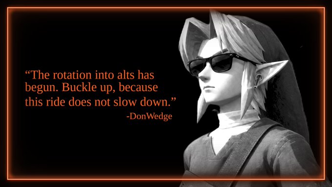 A stylized elf-like character wearing sunglasses is featured alongside a quote from DonWedge: "The rotation into alts has begun. Buckle up, because this ride does not slow down." The image visually reinforces the "ALTCOIN SEASON" theme by signaling the start of an altcoin rally that investor should prepare for.