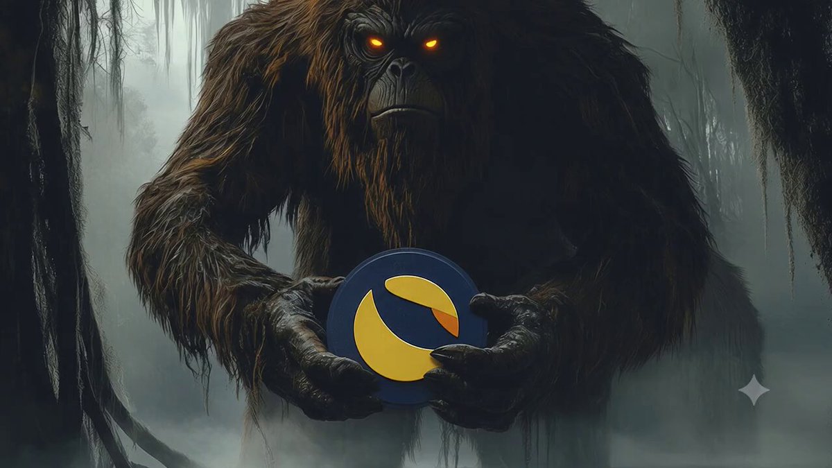 The image features a large, dark-skinned monkey holding a blue frisbee with a yellow circle in its hands. The background of the image shows trees and foliage, suggesting that this scene takes place in a jungle or forest setting. The caption "Wealth Generation in the Terra Classic Era $LUNC" is written below the image, which could be an indication that the monkey might have been involved in some sort of treasure-seeking activity or adventure during the Terra Classic era.