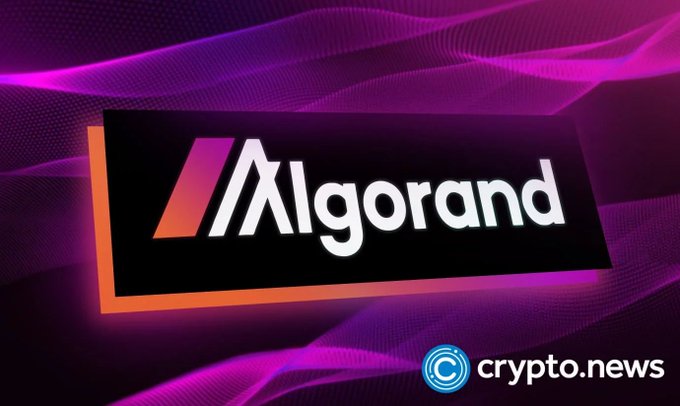 The image features a logo for Algorand, a cryptocurrency, with the word "Algorithand" written in white letters against a black background. The logo is surrounded by purple and pink hues, giving it an artistic and futuristic appearance. Below the logo, there's text that reads "Algorand races toward a quantum-resistant future by 2027, with quantum-safe accounts and a consensus update to fend off quantum risks". This information suggests that Algorand is actively working on developing solutions for the challenges posed by the emerging field of quantum computing.