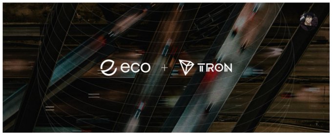 A graphic displays the logos 'eco + TRON' against a dark, motion-blurred background resembling a busy highway or tunnel.