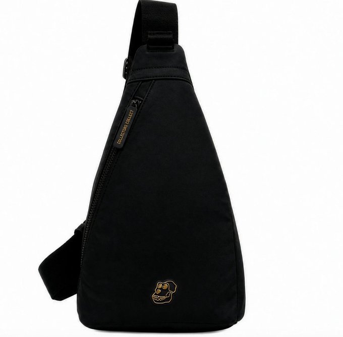A black triangular sling bag is shown against a white background, featuring a side zipper, adjustable strap, and a small skull logo with 'COLEMAN' branded text.