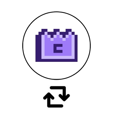 The image shows a pixel-art style purple and lavender folder icon enclosed in a circle, with a black swap/exchange icon beneath it. This visually represents the choice between two memecoins ($M and $BABYDOGE) mentioned in the post, symbolizing the swapping or comparing of crypto wallets/portfolios.