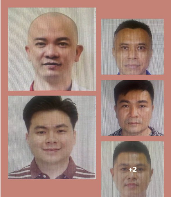 A collage of five headshots of Asian men on a peach-colored background, with '+2' indicating additional photos.