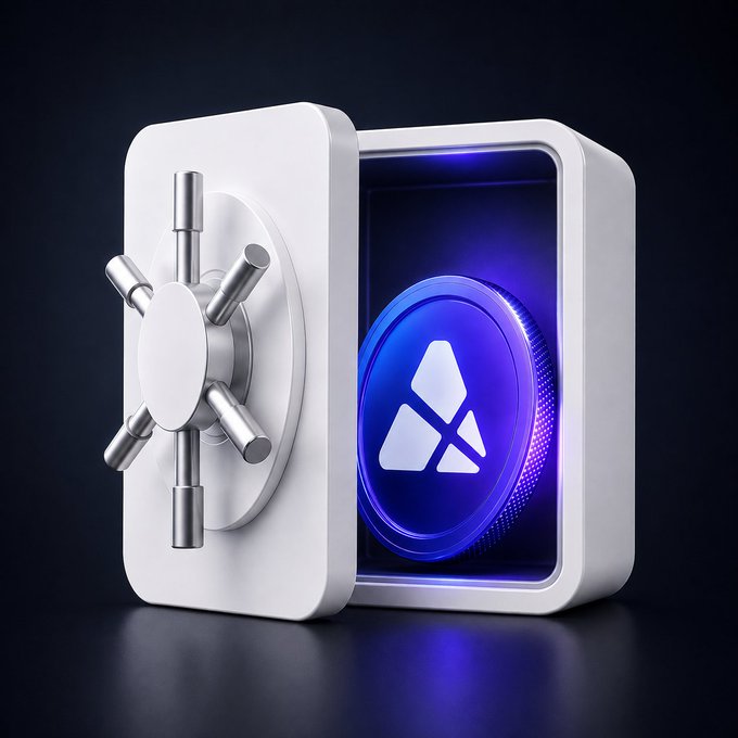 A white 3D-rendered vault with an open door displays a glowing blue emblem featuring the PX logo, symbolizing the secure foundation of PX Network's digital asset platform. The image visually reinforces the post's emphasis on security as the cornerstone of the Web3 community.