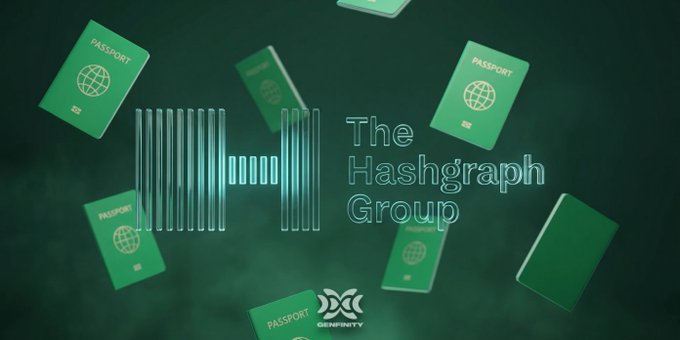 The image shows a collection of different green passports scattered throughout a green background with the words "The Hashgraph Group" and the message "EU Product Passports are mandatory by Dec 30, 2016. Less than 7 months left". The focus of this post is on these passports, possibly discussing the importance or significance of the product in the context of the image's content.