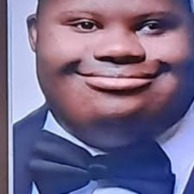 A digital painting of a young Black boy with a subtle smile, wearing a light blue collared shirt, rendered in a soft, slightly cartoonish art style.