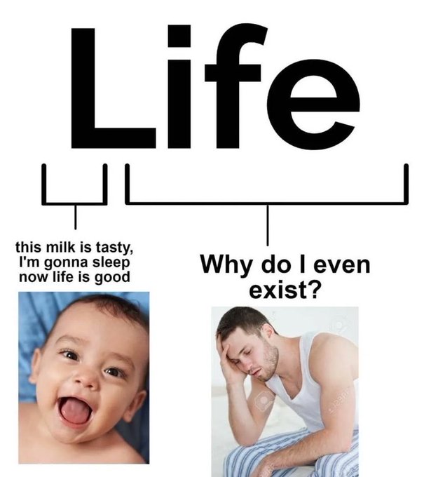 The image features a baby with their mouth open, smiling at the camera, accompanied by two photos of men - one sitting down and another man sitting up straight. Below these images, there's text that reads "Life", followed by an explanation about why people should live.