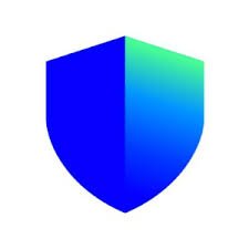 A shield icon split vertically with blue on the left and a blue-to-green gradient on the right.