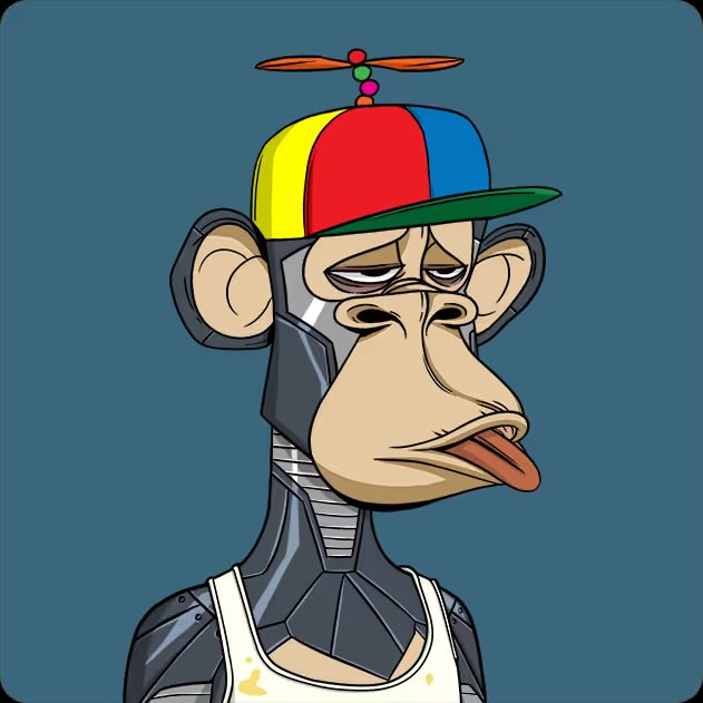 The image features a cartoon monkey wearing a colorful hat, with its mouth open as if speaking or making a funny face. The monkey appears to be wearing a tank top and has a sad expression on its face. The caption below the image reads "Wow someone just dropped this into my weth bid New ape..". This suggests that the image might have been created by an artist who wanted to convey a sense of humor or surprise, possibly as part of a joke or a playful commentary on the monkey's situation.

The image is related to the post because it contains text that reads "wow someone just dropped this into my weth bid New ape..". This phrase could be interpreted as a humorous response to an event in which the monkey has lost its hat, possibly due to an accident or an unexpected gust of wind. The image's creator might have intended to provoke laughter or amusement by using the caption and the cartoon depiction of the monkey wearing a funny hat.