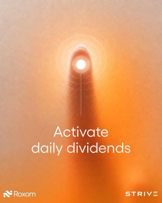 The image features a poster with an orange background, which has a white circle with a light inside of it. Below this circle, there's text that reads "Activate daily dividends". The poster also includes a small orange arrow pointing towards the center of the image and another smaller orange arrow pointing to the right side of the image. These arrows are positioned at different angles, creating an interesting visual effect.