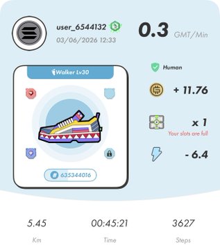 The image shows a fitness tracking app with a blue background displaying various statistics about walking steps taken during the day. The app also includes a cartoon shoe icon representing the number of steps taken, as well as an energy bar symbolizing the amount of energy gained or lost from walking.